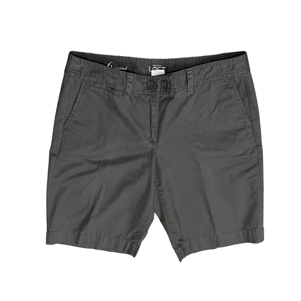 NWT Ann Taylor Loft Original Gray Bermuda Hi-rise 9.5”, Shorts  Size 6.